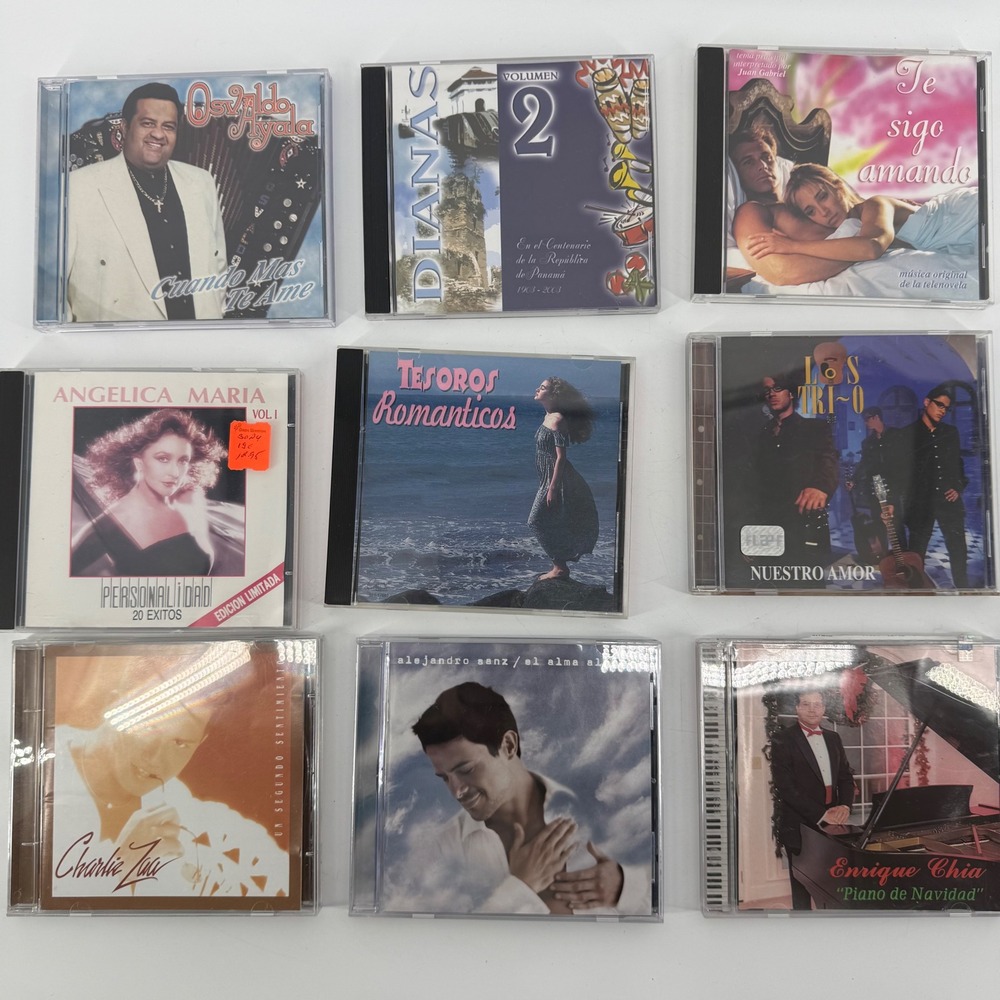 Latin Music CD Lot of 9 Alejandro Sanz Angelica Maria Osvaldo Ayala Bolero Pop